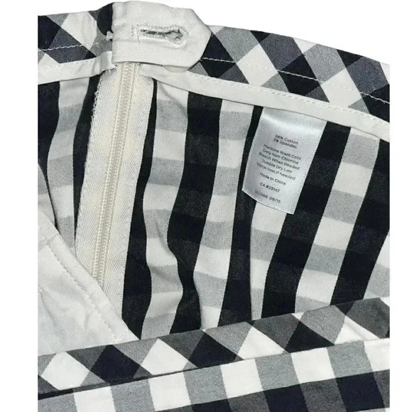 Talbots black and white gingham slacks with side zip and fake back pockets EUC - Picture 3 of 13